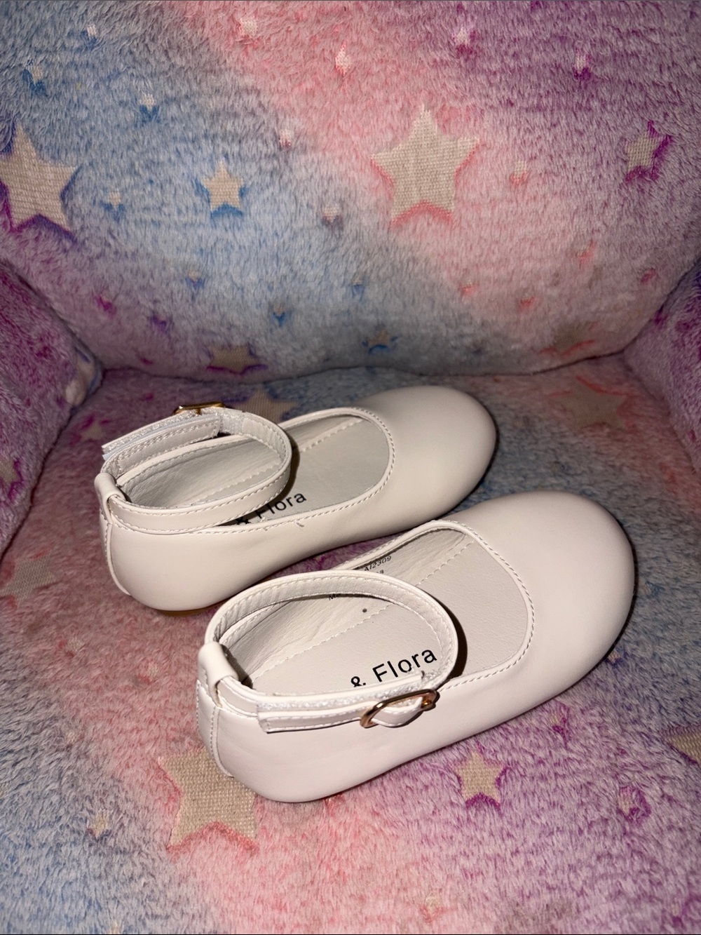 Girls' White Mary Jane Shoes with Ankle Strap